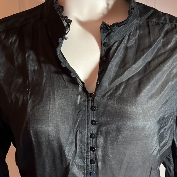 Addition Elle beautiful shiny shear black button down blouse size 20. Pre-loved. - Picture 2 of 4